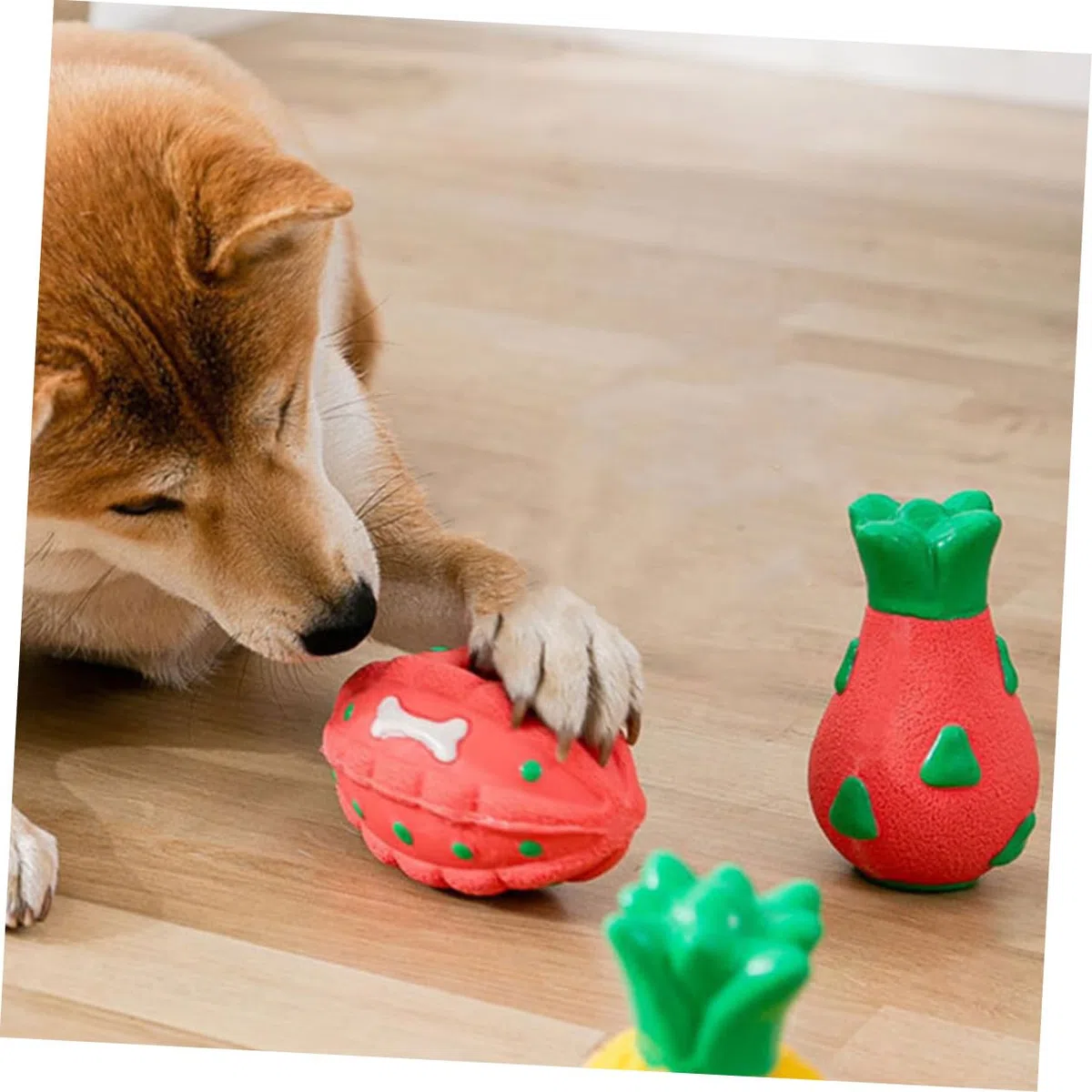 POPETPOP 5piezas Juguete Masticable Interactivo para Perros Juguete De Natural Resistente Mordidas para Perros Mediano Vibrantes para Estimulación y Diversión