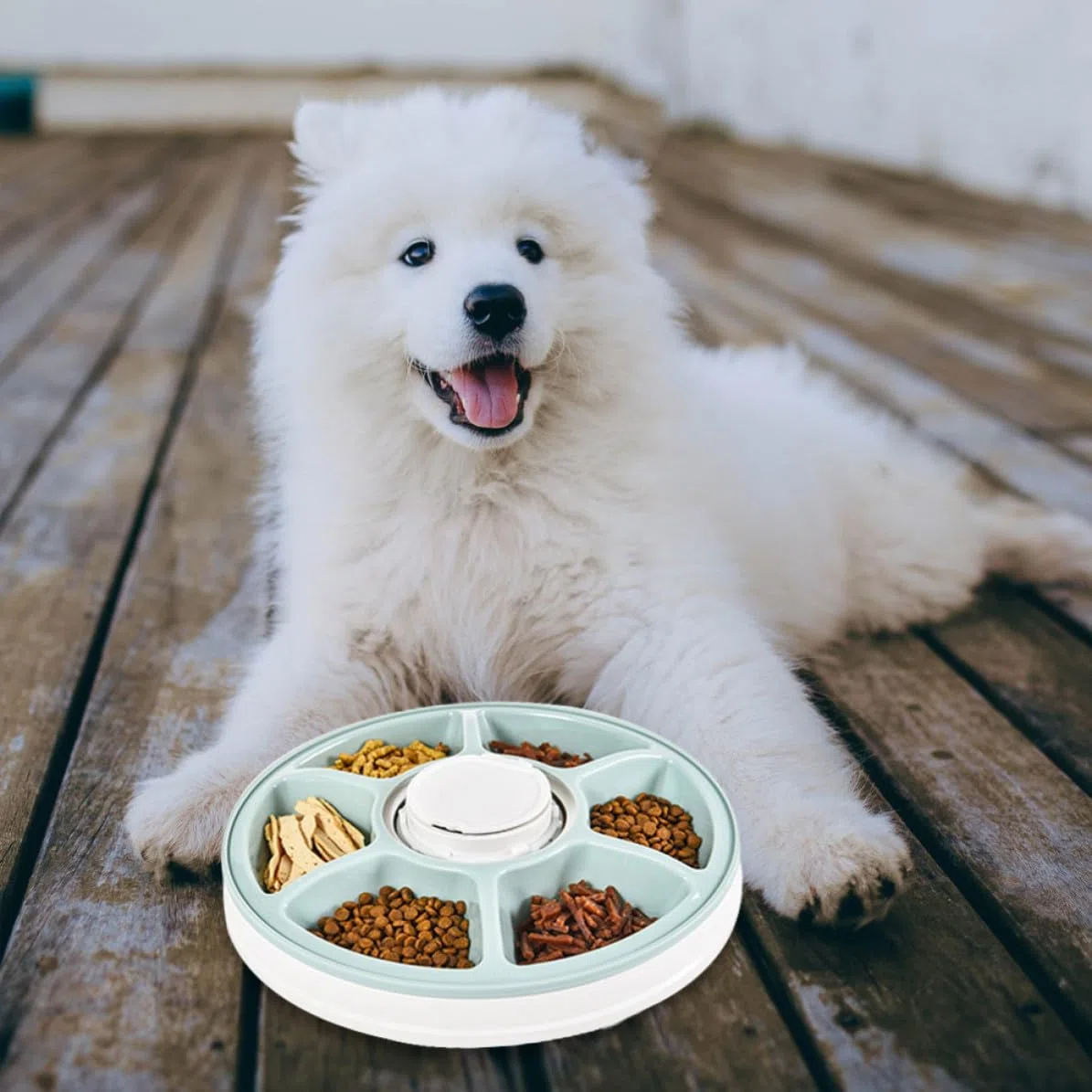 Comedero Automático para Perros Temporizador y 6 Comidas, Diseño Desmontable y Base Antideslizante, Adecuado para Colocar Esquina