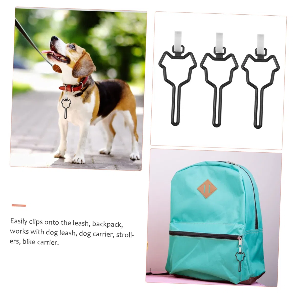 Angoily 30 Piezas clip para bolsa de caca de mascota transportador de bolsas para desechos de perros gato clips para bolsas cachorro Portador de bolsas para desechos de mascotas Hebilla