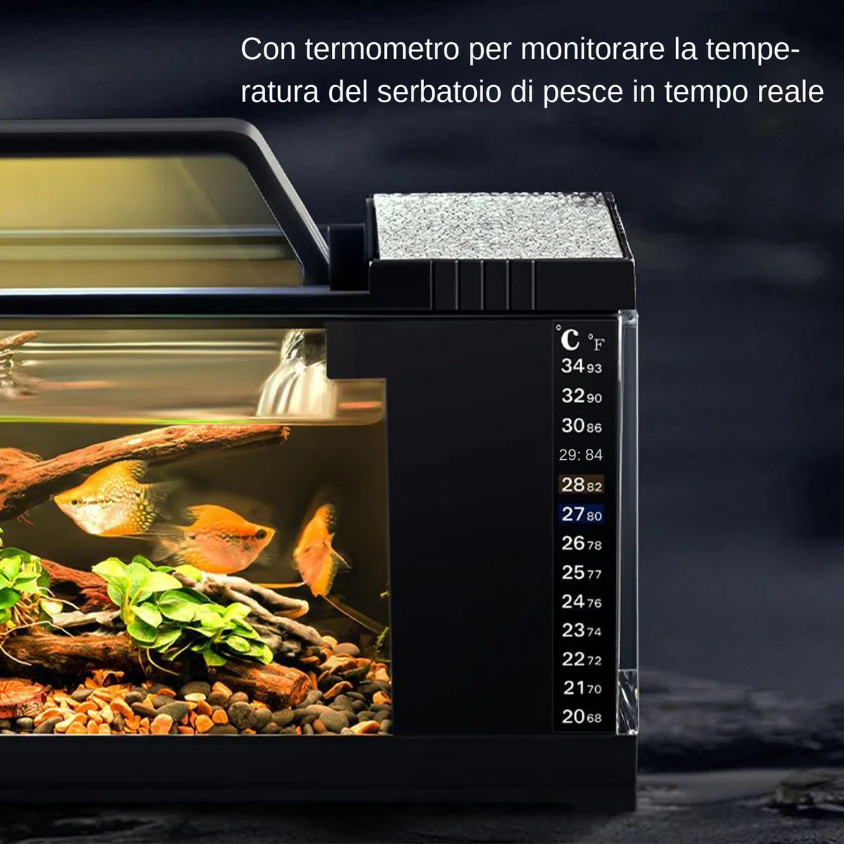 Kit de acuario genérico, depósito de peces de acuario con filtro y ligero kit de bombas silenciosas con de filtración, accesorios de escritorio inteligentes para