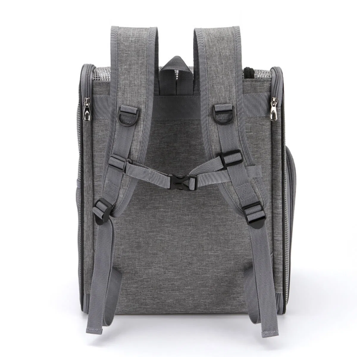 Homoyoyo Mochila para Mascotas Negra Tamaño L Mochila Bandolera Transpirable de Malla Portátil para Gatos y Perros hasta 15 Kg Ventana Enrollable para Ventilación y Correa Acolchada