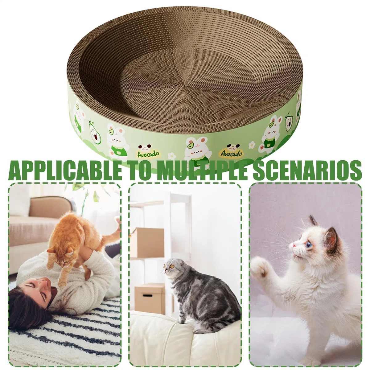 Arañador para gatos Cama Estilo Lounge De Tamaño Mediano | Base Juego Completo De Recambio De Almohadillas Rascadoras s De Cartón Para Gatos Y Otras