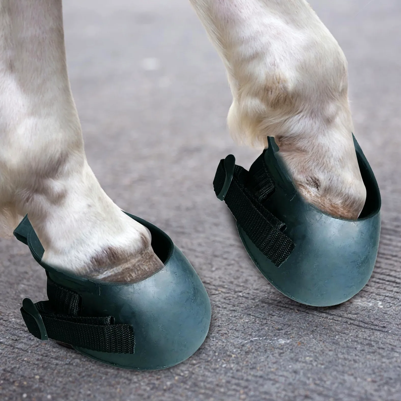 Botas para Pezuñas de Caballo Antideslizantes de Goma con Correa Ajustable