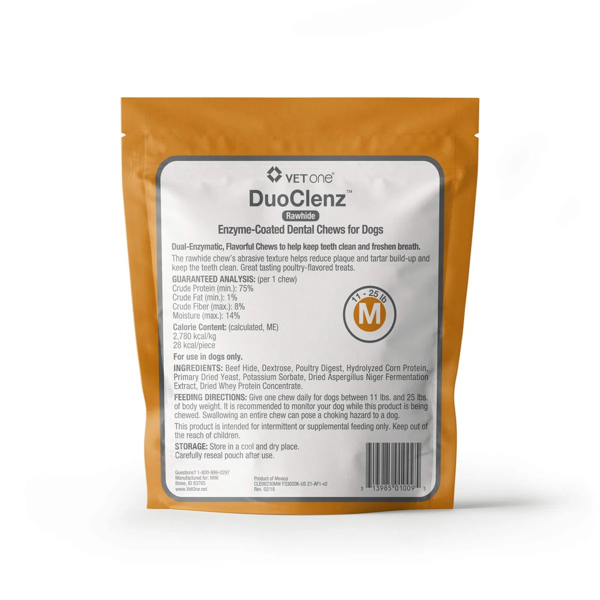 VetOne DuoClenz EnzymeCoated Masticables dentales medianos (30 Unidades)