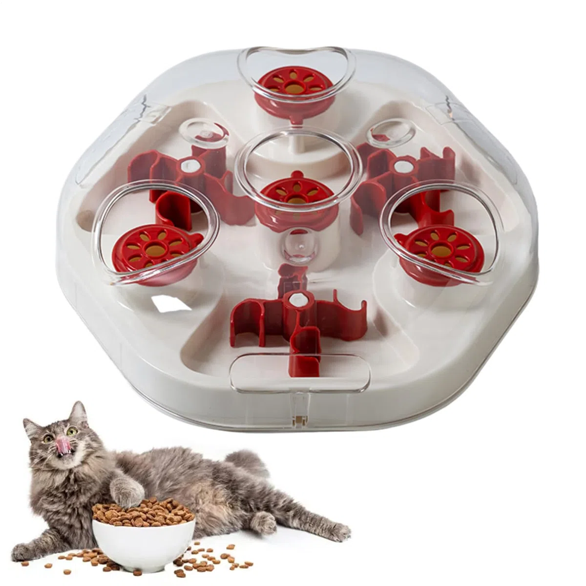 de Comida para Perros Lento Interactivo | Juguete Canino Que Dispensa Con Agujeros Para Entrenamiento De Comer Lento Del Aburrimiento Y Juego En Casa