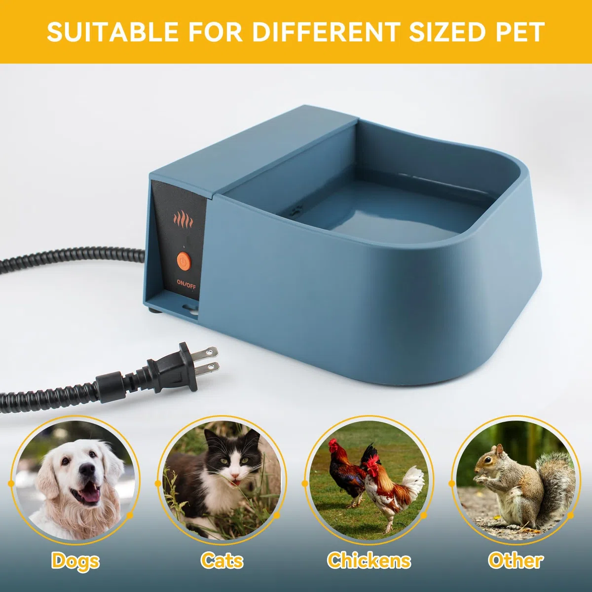 Tazón de agua automático calentado para perros, cuenco de llenado automático para perros calentado, agua automática calentada para perros, gatos, pollos, animales salvajes