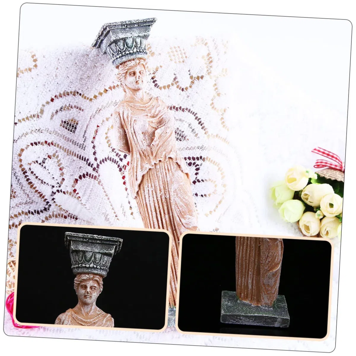 Estatua De Diosa De Resina Para Acuario, Decoración Sumergible, Conjunto De 2 Piezas, Tamaño Mediano, Resistente Al Agua Dulce y Salada, Accesorio Decorativo Para Peceras y Acuarios Domésticos