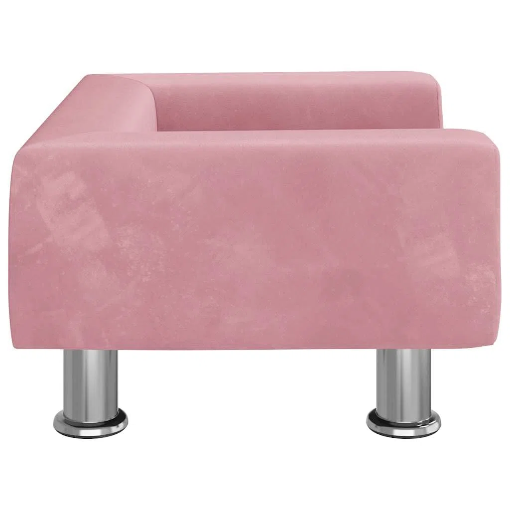 vidaXL Cama para Perros de Terciopelo Rosa 50x40x26,5 cm, sofá para Perros, Cama para Cachorros, Asiento para Perros, sofá para Mascota
