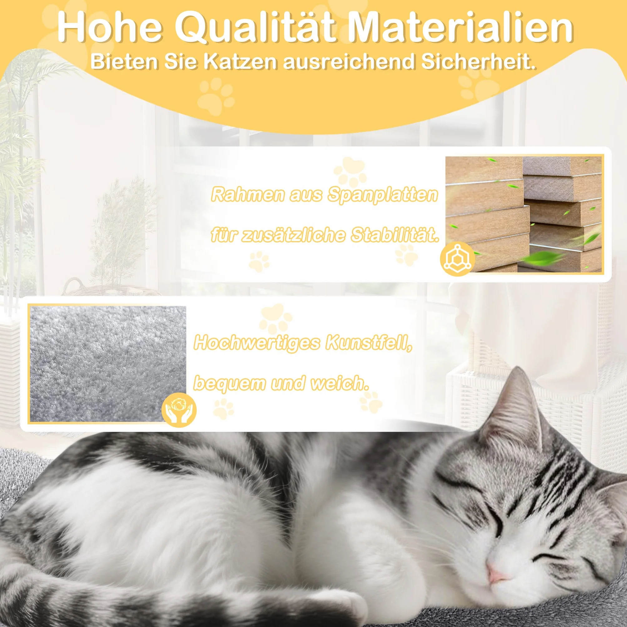 NAIZY Rascador grande para gatos, 49 x 49 x 130 cm, XXL, con columnas de sisal y cueva para gatos, antideslizante, gris K1254