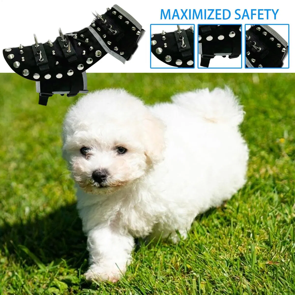 Chaleco Con Púas Para Perros Pequeños Chaleco Ajustable Reflectante