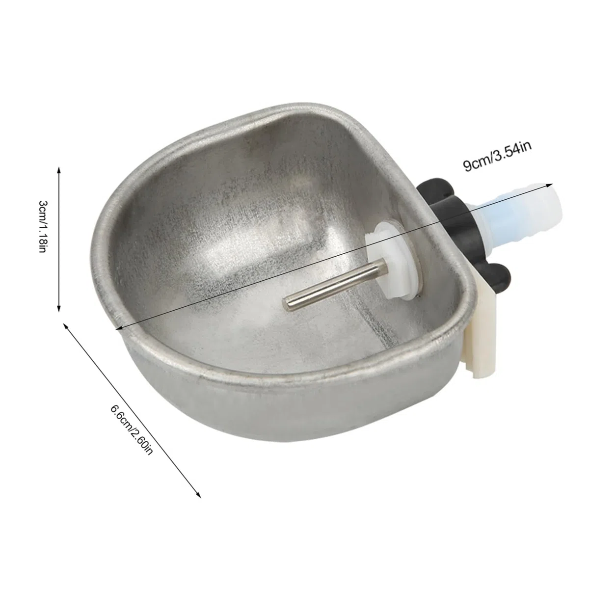 10 dispensadores de agua de conejo de acero inoxidable con cuenco, bebedero automático para conejos, jaula colgante extraíble para mascotas, cuencos de agua para conejos, equipo de beber