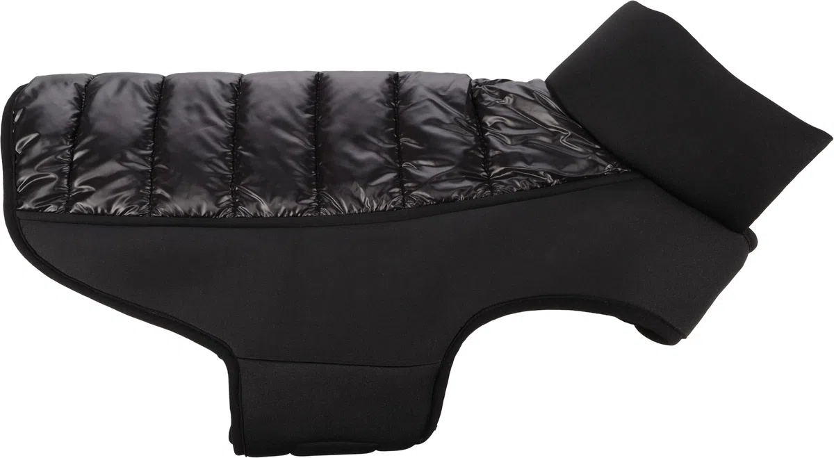 Flamingo Perro Abrigo Jakaro Negro - Tamaño 55cm (A: 55 cm, B: 40-48 cm, C: 68-74 cm) - Ideal para Border Collie, Cocker Spaniel, Labrador, Vizsla y Beagle
