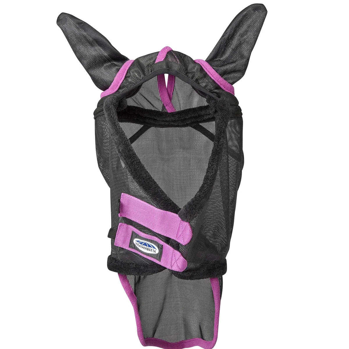 Weatherbeeta - Máscara Antimoscas con Agujeros para Orejas y Nariz de Malla Comfitec Deluxe Duradero (Media Sangre) (Negro, Morado)