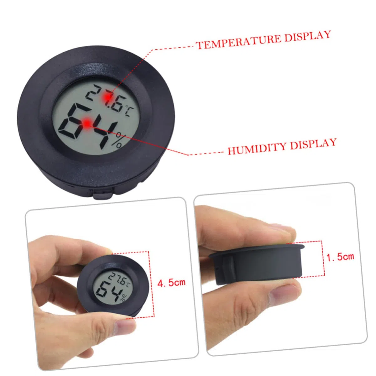 14piezas Higrómetro Digital Mini Para Terrarios y Reptiles Medidor De y Pantalla Lcd Para Interior y Exterior