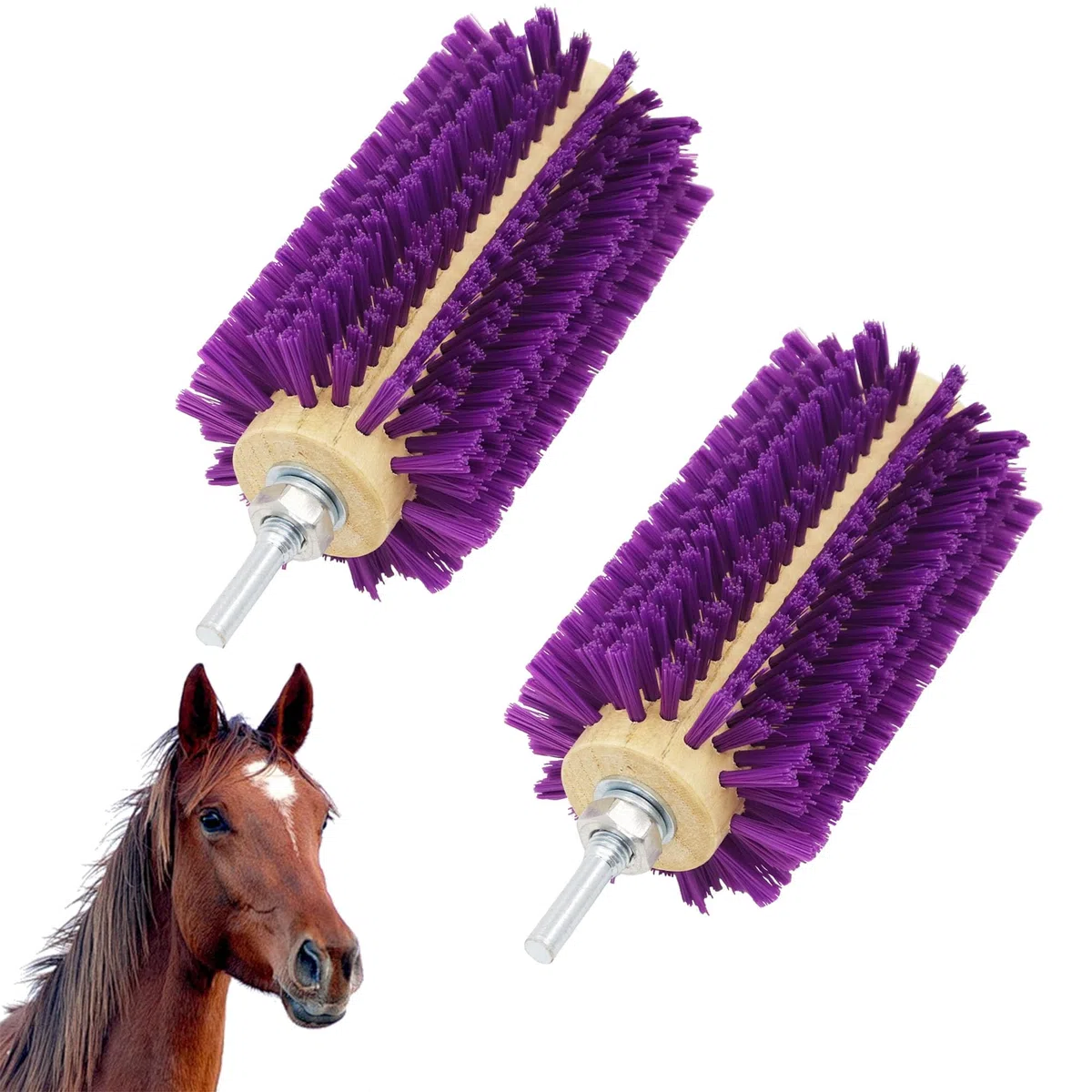 Cepillo rascador de ganado, 2 unidades, alivia la picazón en la parte posterior, cepillo de cerdas escalonadas para el aseo de caballos, cabras, cerdos y ganado, elimina la piel muerta/pelo