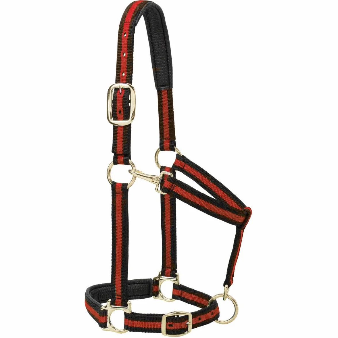 Weaver Leather Cabestro de Nailon para Caballos, Acolchado y Ajustable, para Barbilla y Garganta, cabestros chapados en latón para Entrenamiento