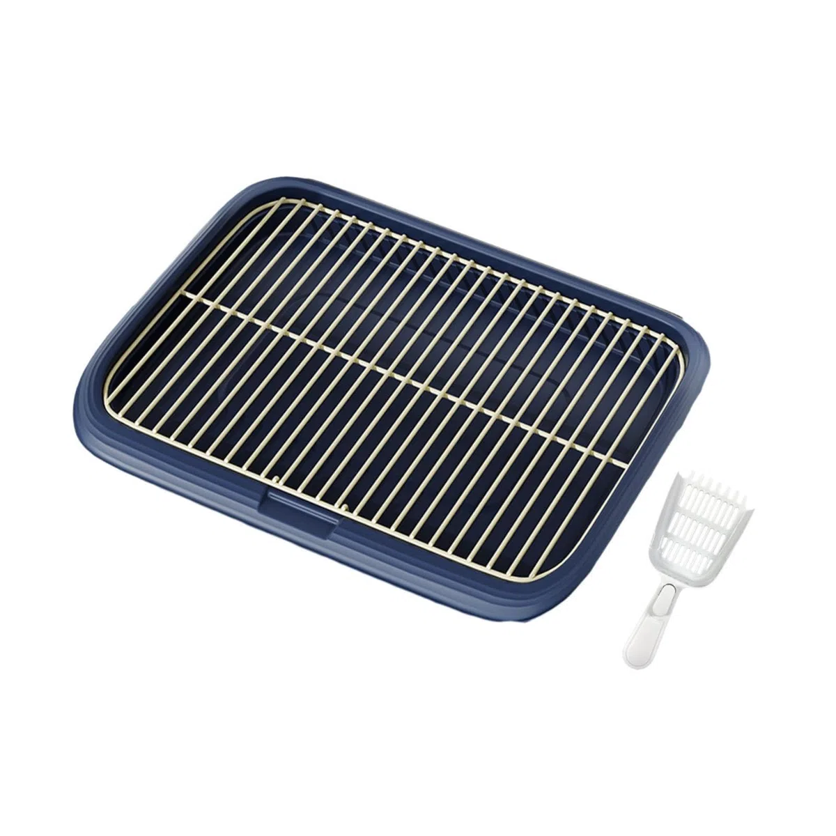 El Entrenamiento para IR al baño de tu Cachorro es fácil con una Bandeja Antideslizante Especialmente diseñada para Perros pequeños en casa, Azul Oscuro, SG