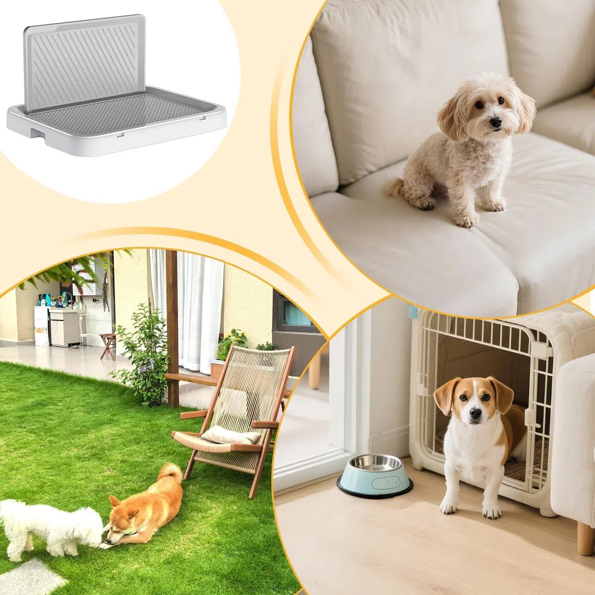Bandeja De Baño Para Perros Bandeja De Entrenamiento Con Malla Antifugas Y | Sanitario Canino Almohadilla De Piso Para Cachorros Para Apartamento Dormitorio Sala y Balcon