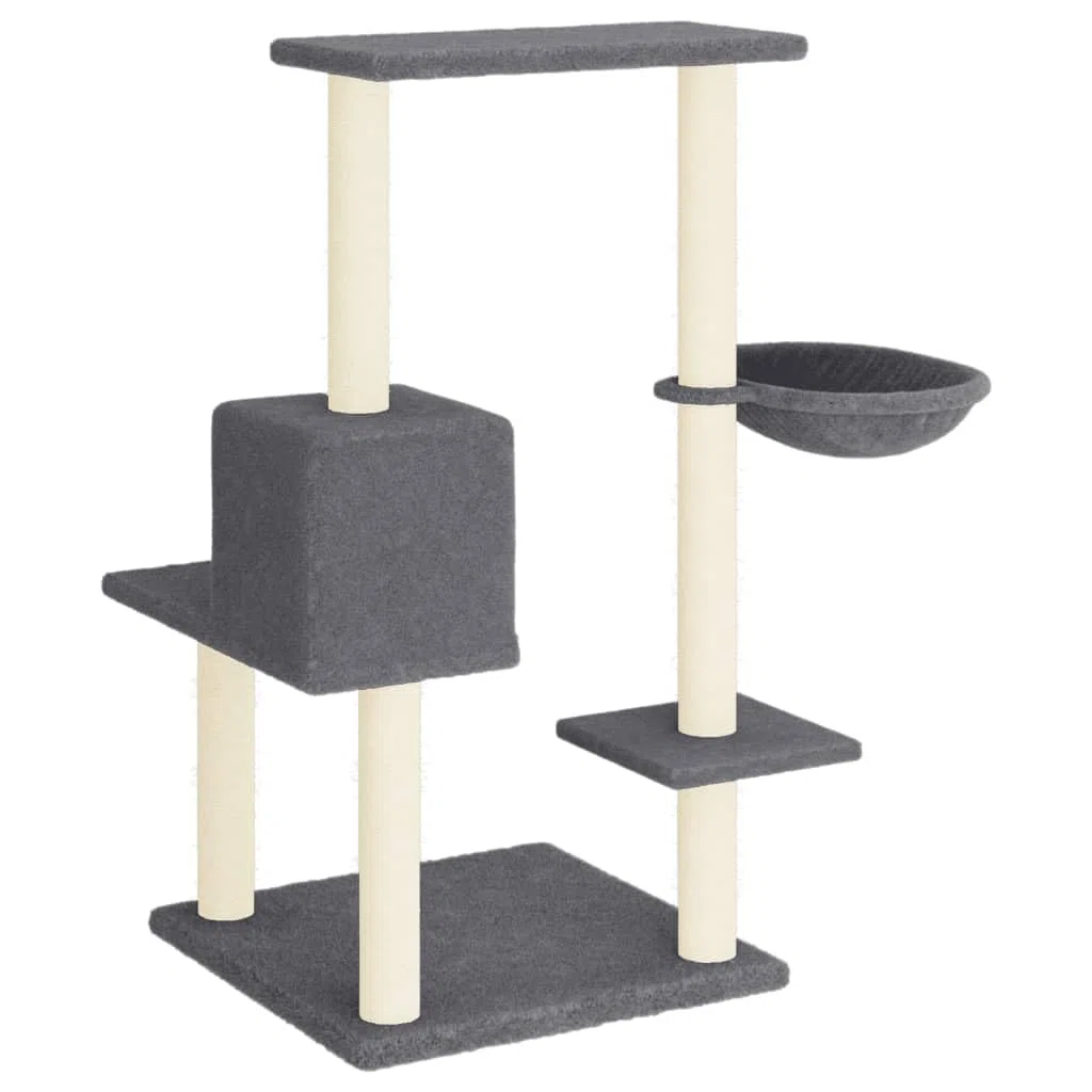 Rascador para Gatos con Postes de sisal Gris Oscuro 95 cm, LAPOOH Rascador Gato, Arbol Rascador para Gatos, Gatos Accesorios, Torre Gatos, Arranhador para Gatos, Casa para Gatos