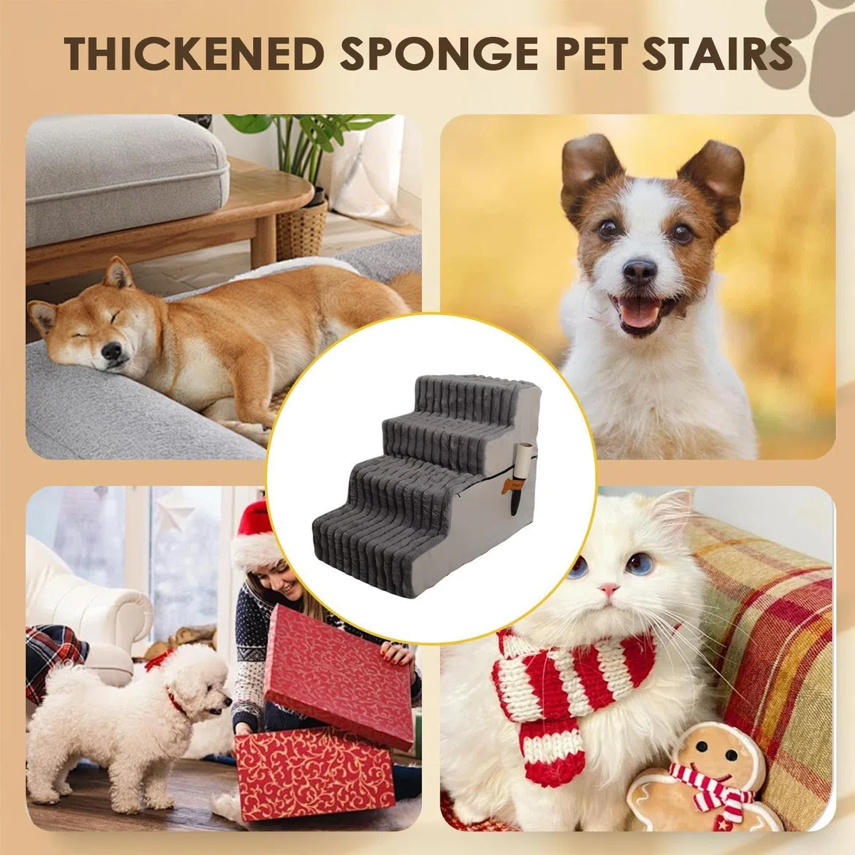 Rampa de Cama para Perros Accesorio de Mascotas Desmontable Antideslizante | Escaleras Felinas Equilibradas Para Perros Mayores Cachorros Pequeños Gatos Balcón Terraza Sofá Apartamento