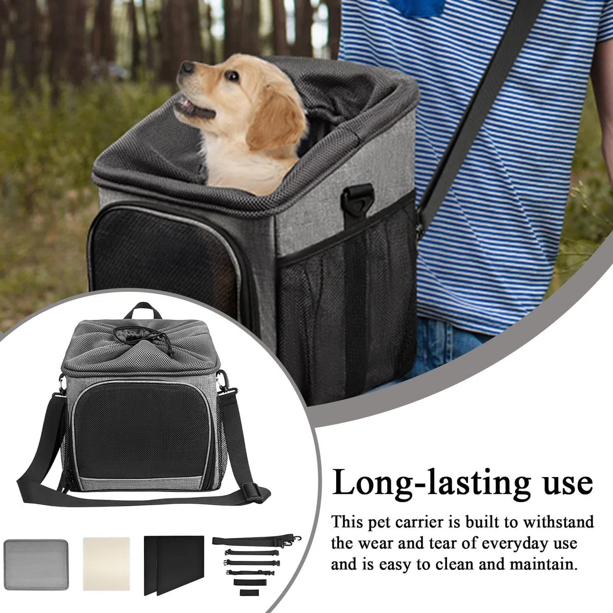 Cesta para Bicicleta Perros Transportín Canino Transpirable | Accesorio Ligero Para Paseos Montaña Acampada Aventuras Playa