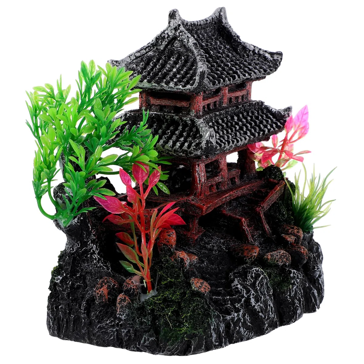 GANAZONO 3piezas Casa De Resina para Peceras Adorno Acuario Decorativo Refugio Natural para Peces Accesorio De Paisajismo Acuático para Decoración De Hogar y Oficina