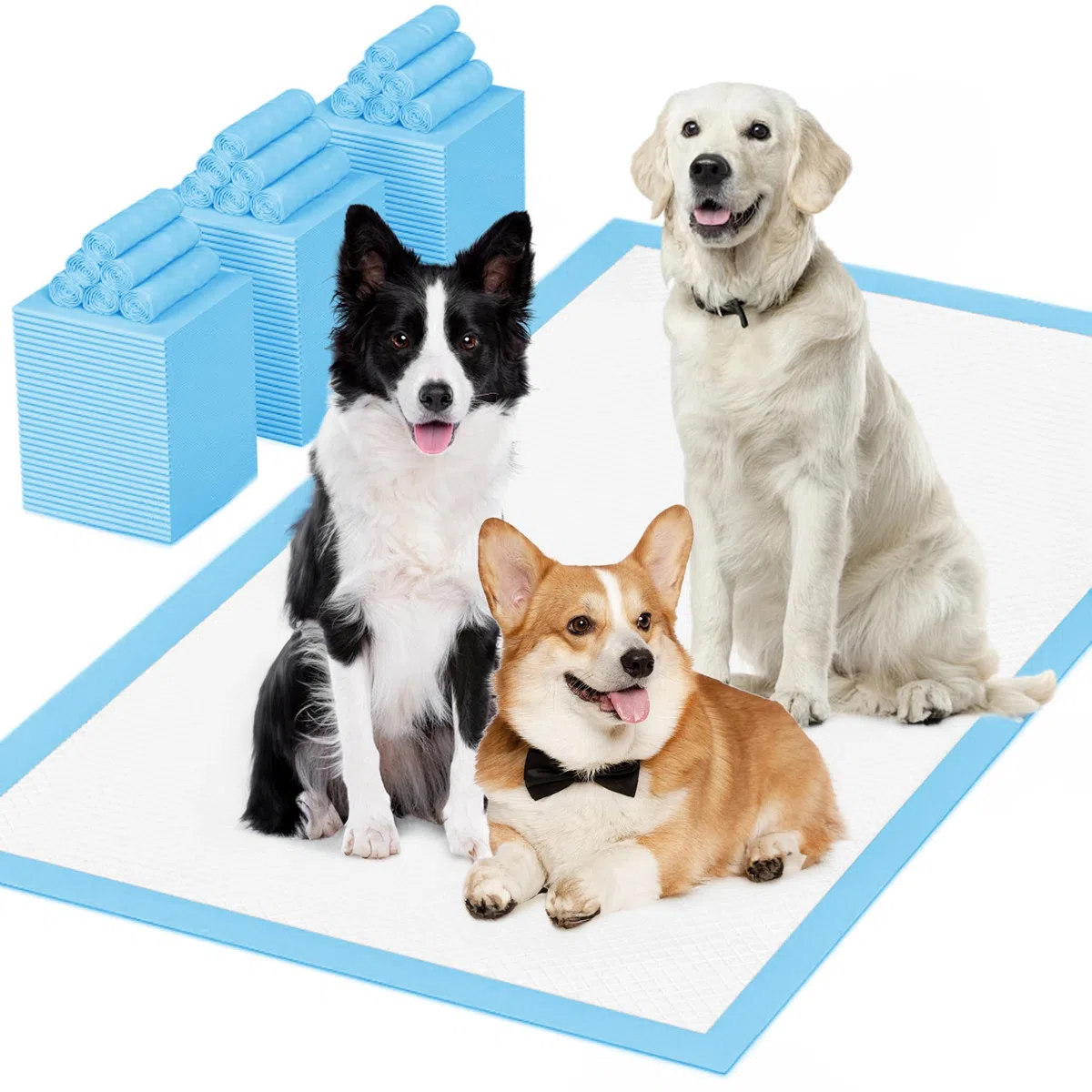 Almohadillas para orina para Perros, 28 x 44 Pulgadas, 100 Unidades, Almohadillas para orina de Perro, Extra Grandes, a Prueba de Fugas y súper absorbentes, Almohadillas Desechables Gruesas para