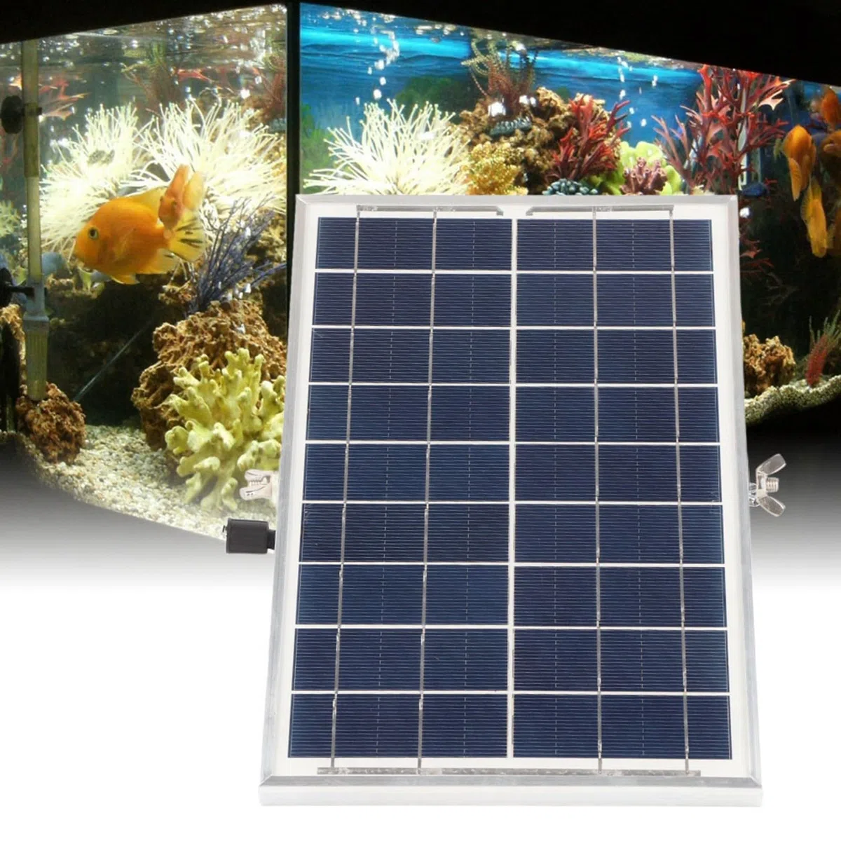 KUIDAMOS Bomba de Oxígeno para Tanque de Peces con Energía Solar, Bomba de Aire de Acuario Silenciosa y Ecológica para Agua de Estanque, Grado Alto/bajo para Jardín Doméstico