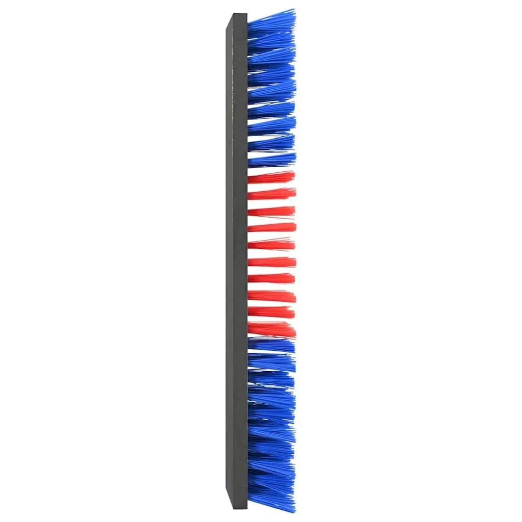Cepillo de ganado montado en la pared de plástico y acero, rojo y azul, 50 x 10 x 6,5 cm, para establo y pasto, cuidado de ganado y caballos