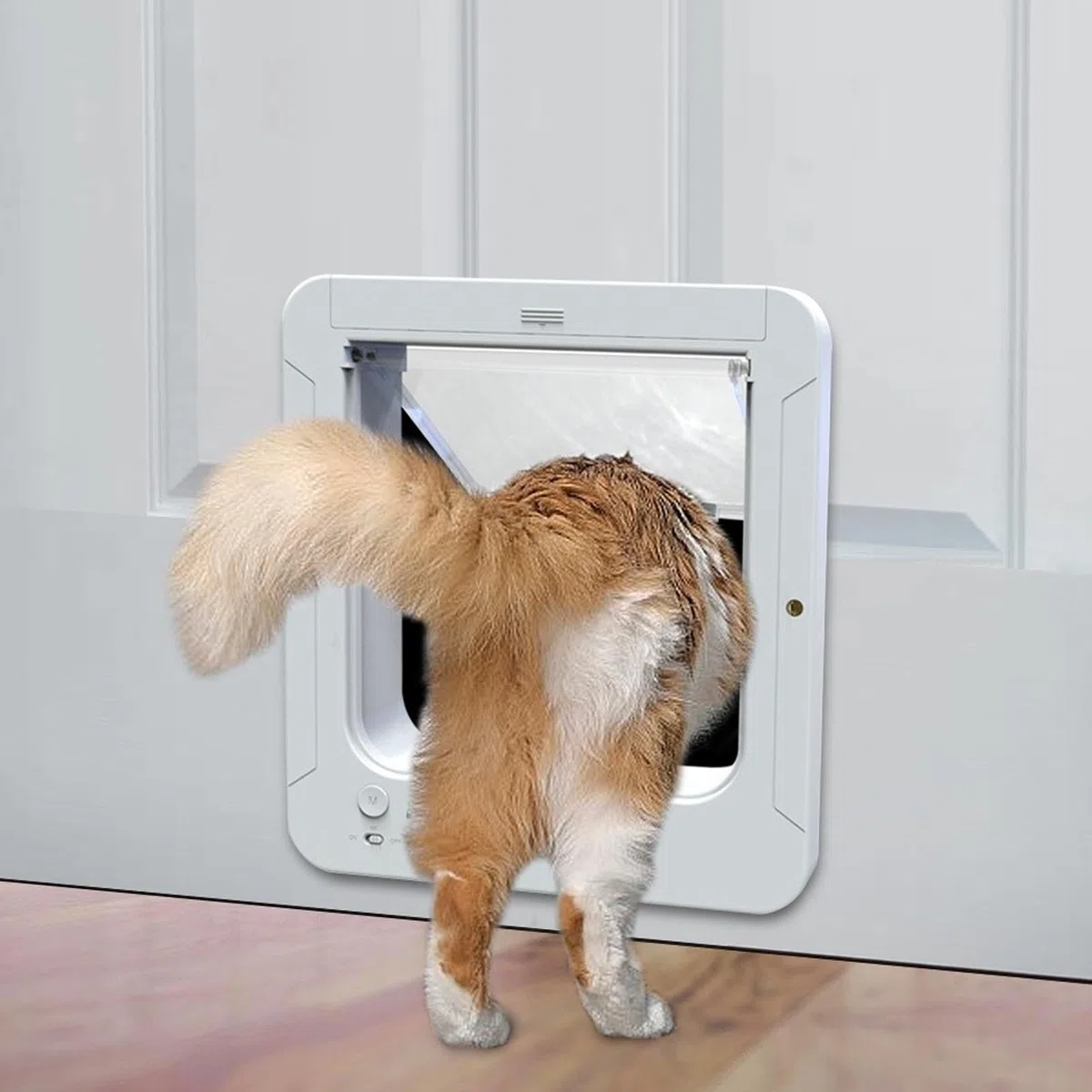 Puerta Inteligente para Mascotas, 26 X 29,5 Cm, Detección Automática Electrónica con Solapa Repuesto y Collar para Perros y Gatos, Suministros para Interiores Exteriores