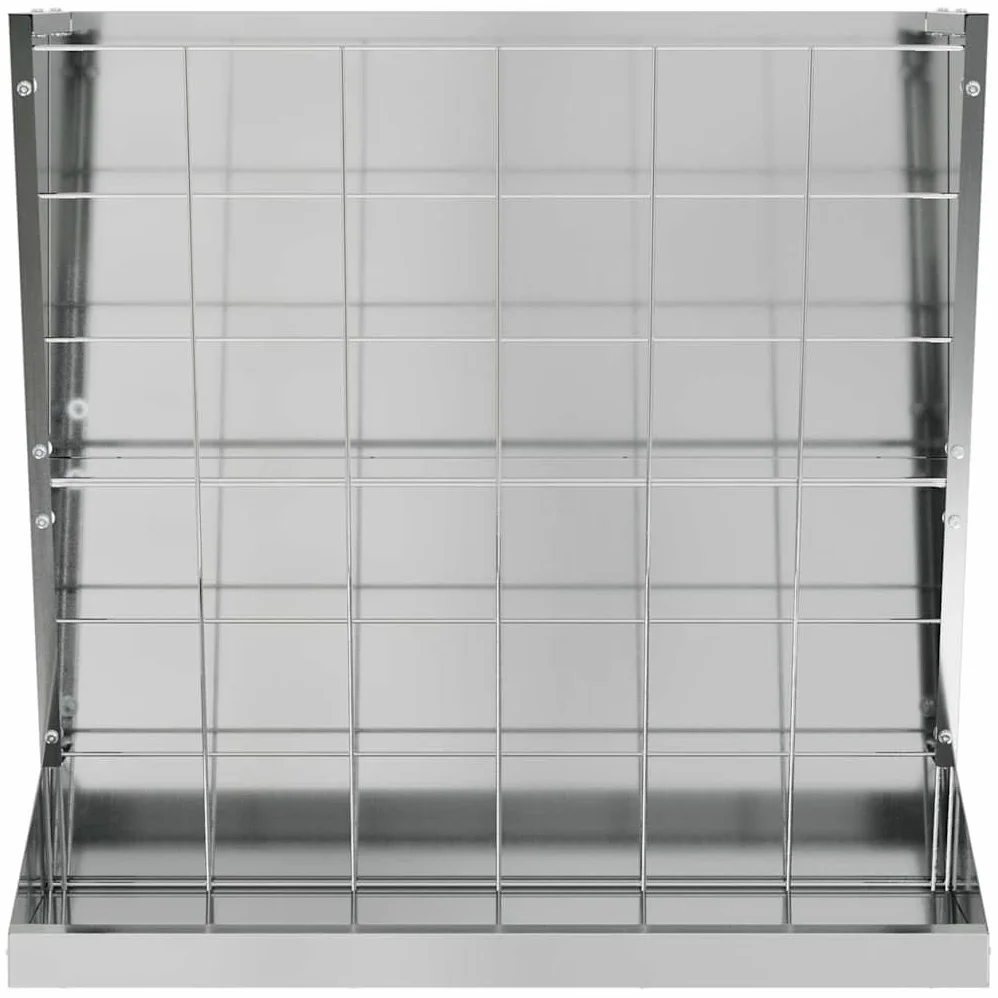 Comedero de heno de acero galvanizado de 71 x 33 x 70 cm, comedero automático resistente a la intemperie con 5 kg de capacidad para mascotas como gatos, perros, pájaros, roedores, ideal para