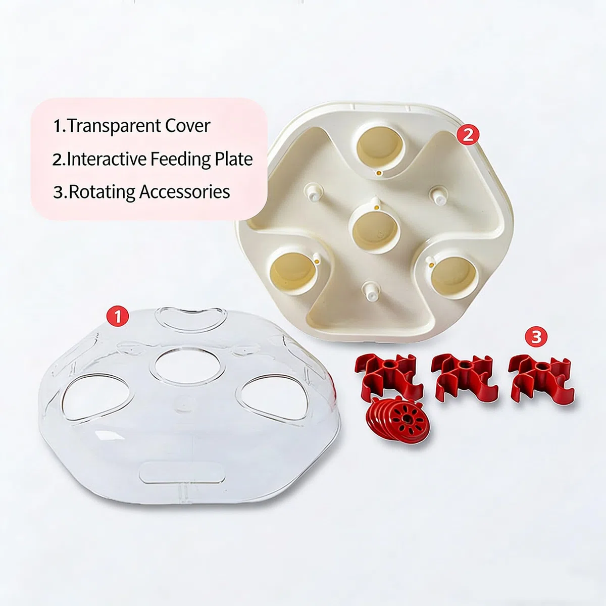 ordinarYone Dispensador interactivo de comida para gatos con mundo en movimiento y función de alimentación progresiva para que los gatos de interior se mantengan activos y