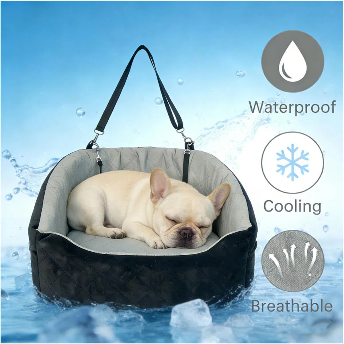 Asiento De Coche Para Mascotas Impermeable con Cinturón de Seguridad para | Cama de Viaje para Perro en Coche para Cachorro Gato Mascota Pequeña Mediana SUV Berlina Furgoneta Vehículo