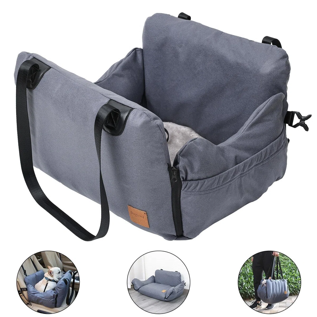 Asiento de coche para perro, cama transpirable, asiento trasero de viaje