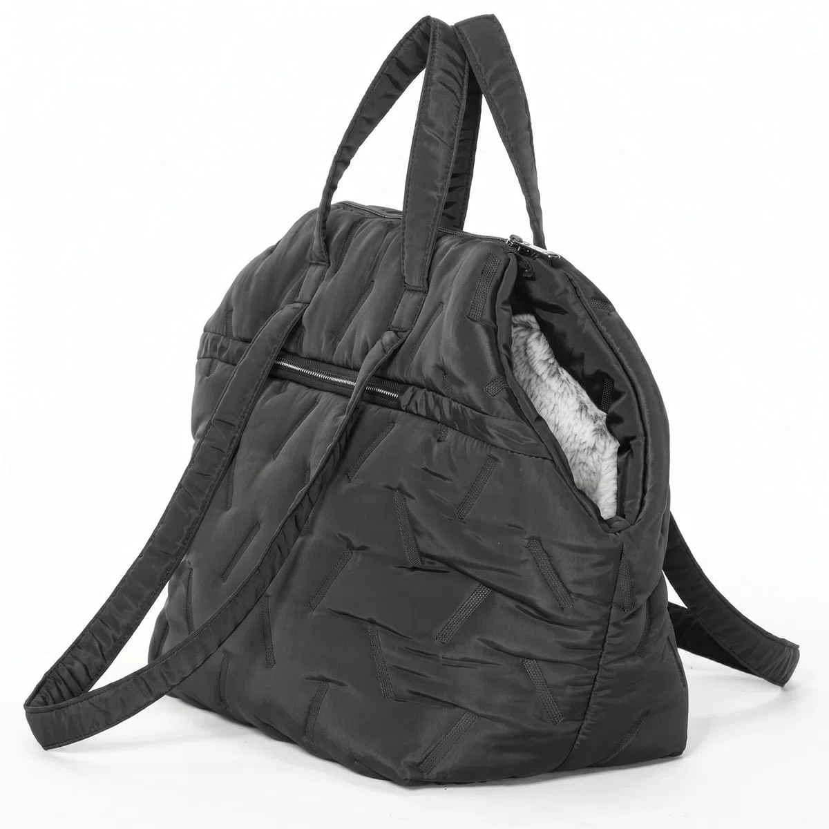 A 4 Pet Bolsa para perros y gatos, lavable con cremallera, bolsa de transporte para perros pequeños y medianos, cachorros, M: 35 x 22 x 30 cm, color negro
