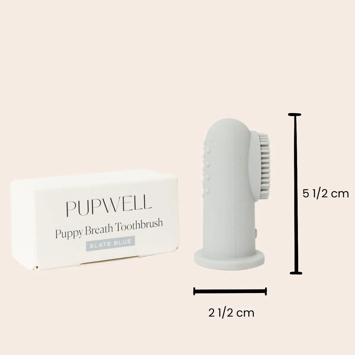 Pupwell Puppy Breath Daily - Cepillo de dientes de dedo de perro para el mal aliento, elimina la placa y la acumulación de sarro, hecho de silicona (azul pizarra)