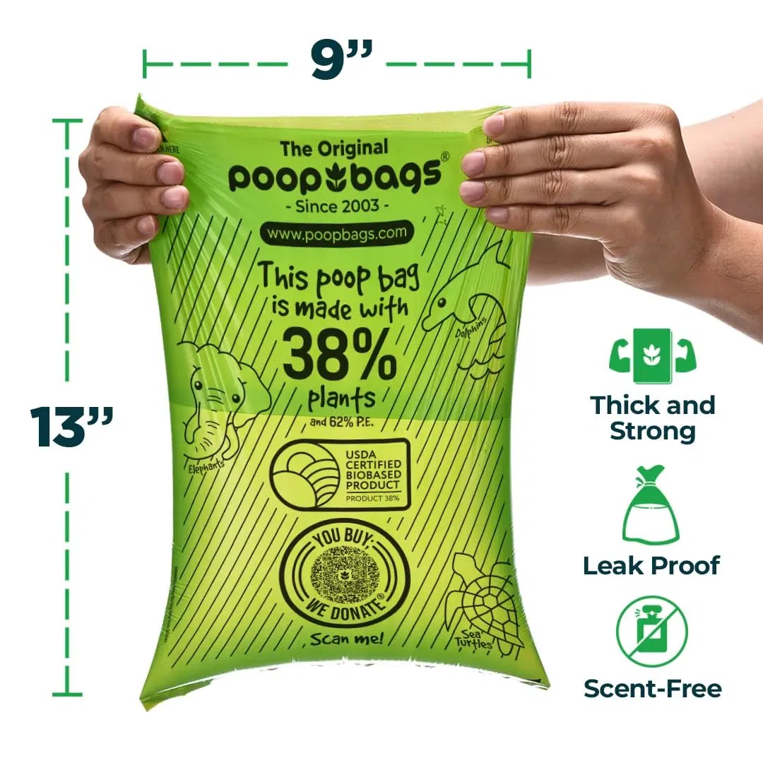 Caca Bolsas Reciclado 9 x 13 Count Down Rollos, poopbags Son numerados para Cuenta atrás de 15 a 1 Individual para Siempre Sabe cómo Muchos Son Izquierda en la Roll- 120 Bolsas