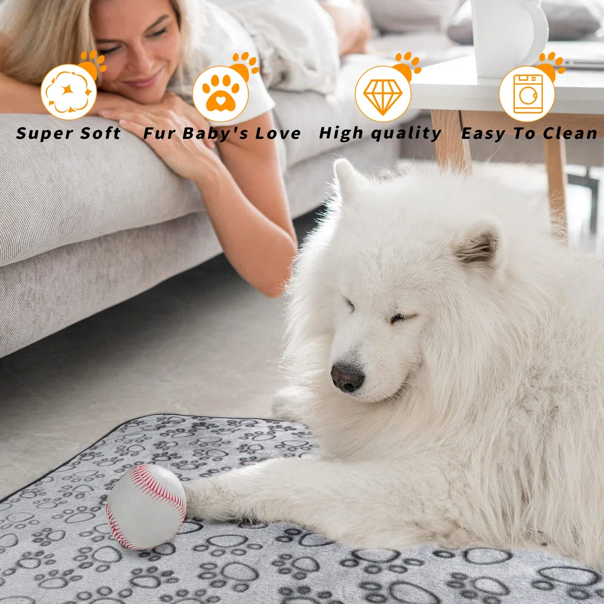 LOKOZ Manta para perros pequeños y medianos, manta de forro polar lavable para cama, sofá, protección con bonita huella de patas, manta para mascotas, cachorros y gatos