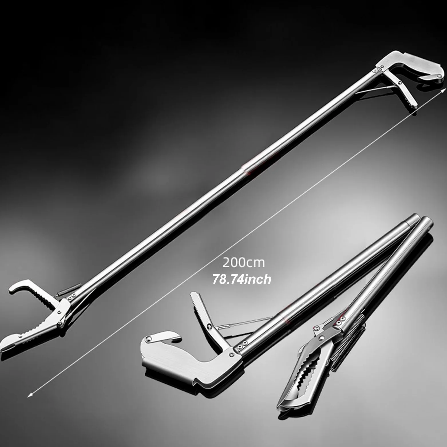 Pinza para Serpientes, Pinza para Serpientes de, Recogedor de Basura Portátil de con Ajustable, Caño Curvo de 200 Cm
