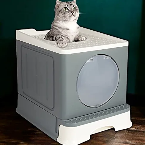 Cajas de Arena PET WATION BIEN SPACE BIG ESPACIO Anti Splash Cats Caja de arena Caja plegable BAÑO Tipo de cajón de bandeja Tipo Gato grande Dung Cuenca Mascotas Suministros Limpios Arenero ​Gatos
