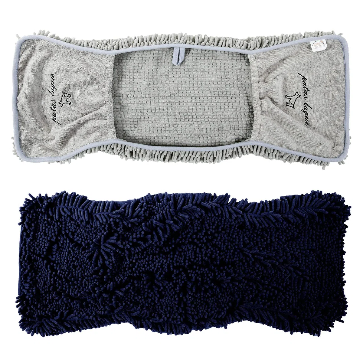 Patas Lague Paquete de 2 toallas absorbentes de lujo para perro, (35 x 15 pulgadas), microfibra extra grande, secado rápido, con bolsillos para las manos, toalla para mascotas para perros y gatos