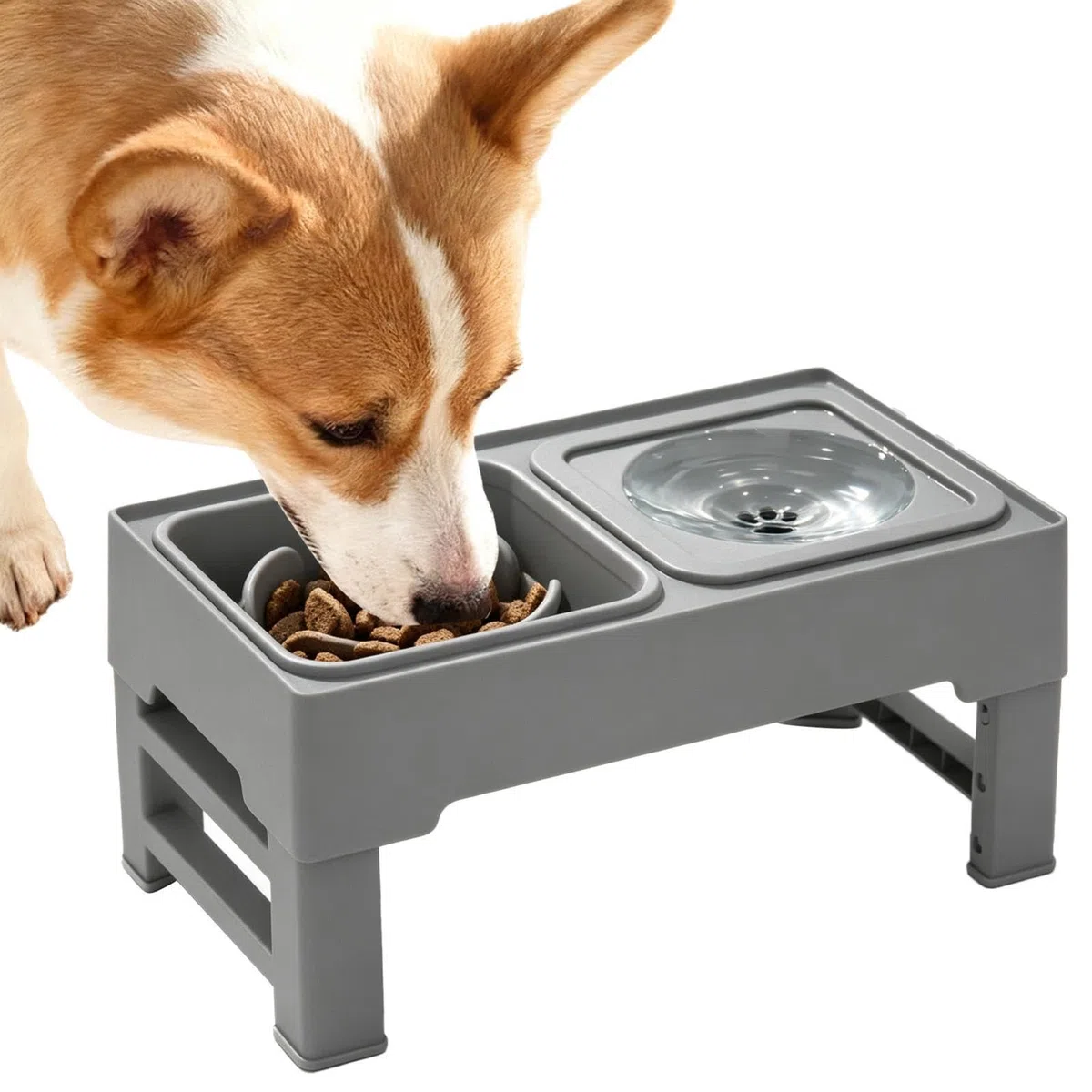 Elevado para Perros Bebedero de Altura Ajustable y Antiderrame para