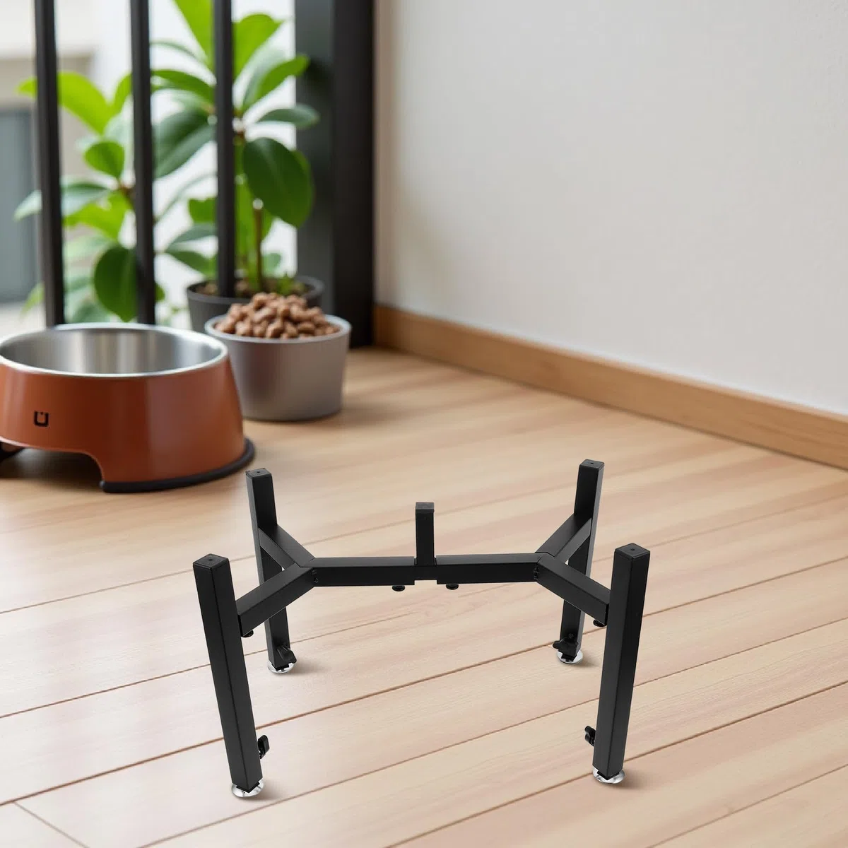 GALPADA Soporte Ajustable y Diseño Resistente de Acero Inoxidable para Comedero Doble Altura Regulable para Perros y Mascotas para Interiores y Exteriores