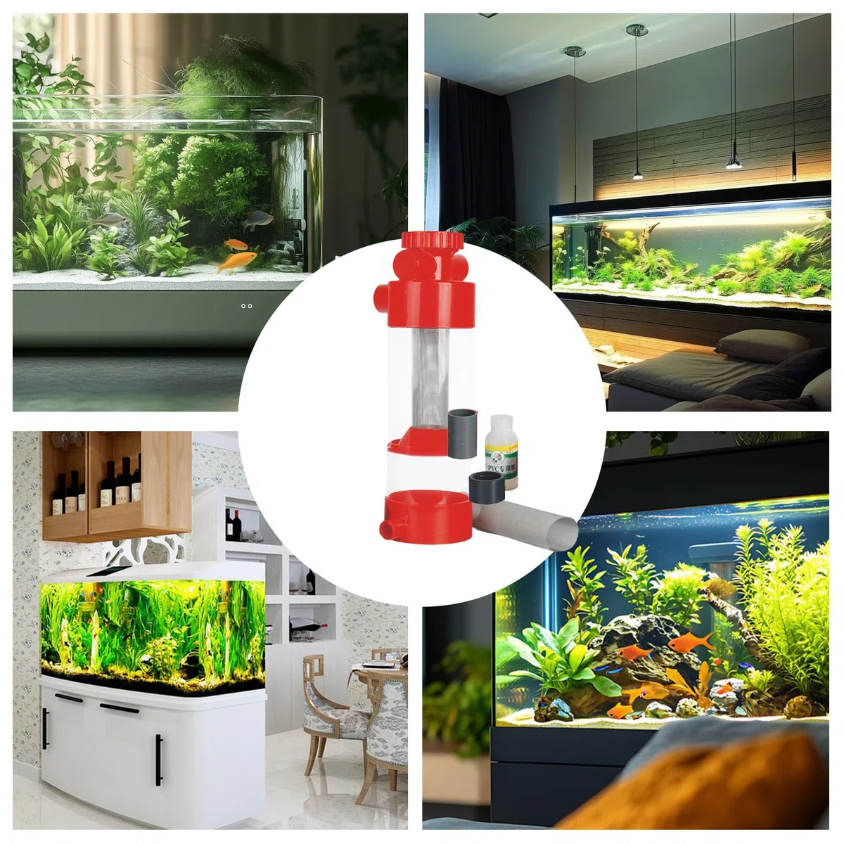 Filtro Recogedor de Cacas de Peces Separador Filtro de Excrementos para | Equipo de Limpieza, Separador Externo para Filtración de Acuario Betta y Gambas