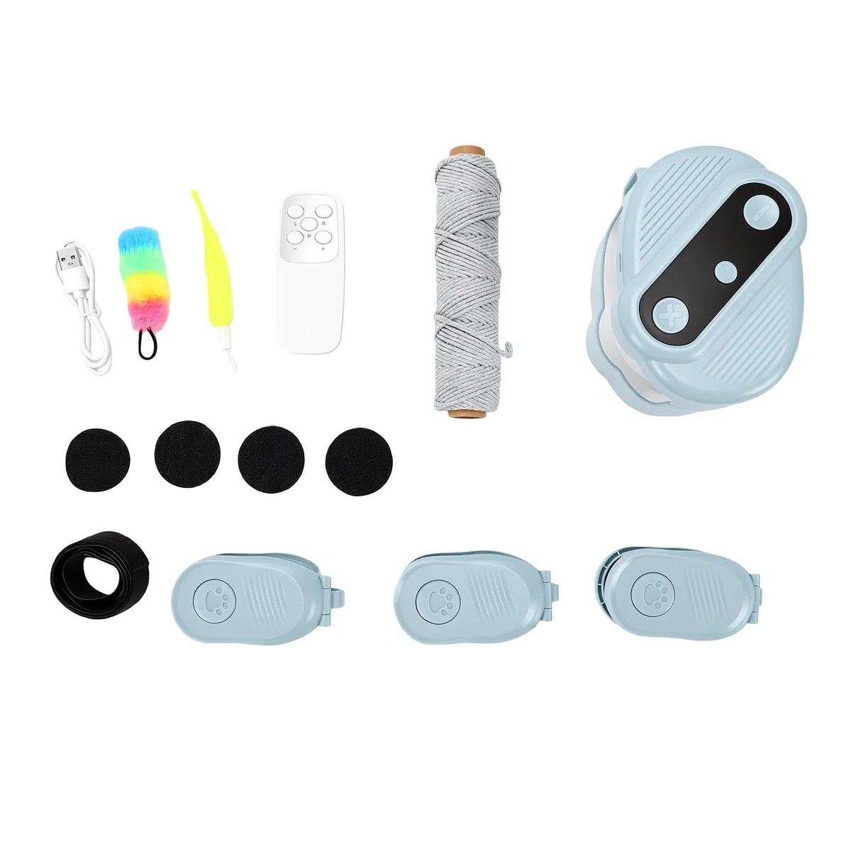 Juguete Interactivo para Gatos con Control Remoto, con Chirridos de Pájaros Realistas, Oruga Móvil para Gatos para Estimular los Instintos Naturales (Blue)