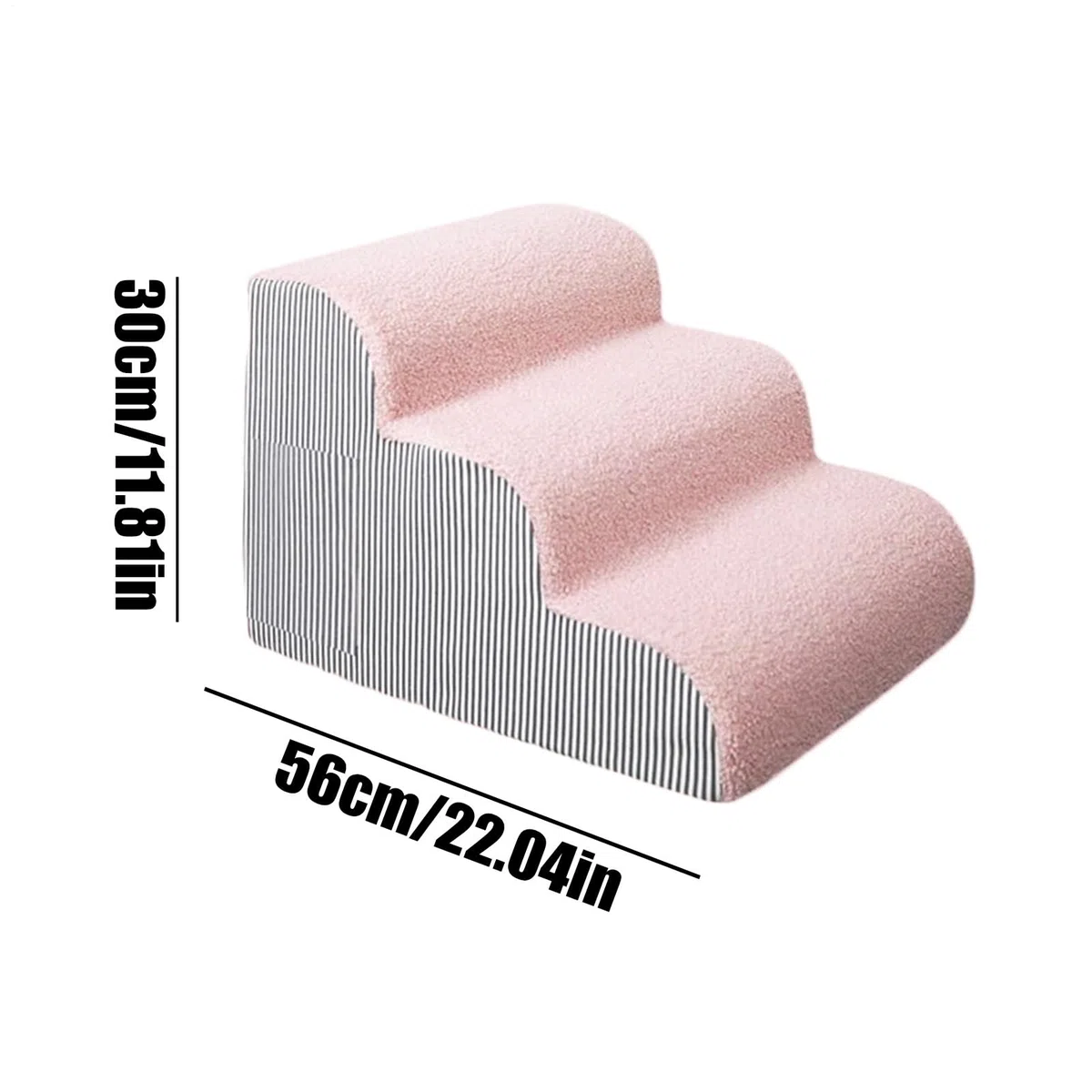 Escalones de perro para cama – Rampa de espuma de apoyo articular para mascotas mayores, gatos, diseño estético gris suave antideslizante, 40-72 cm de altura, 700 g a 1600 g de peso, fibra de esponja