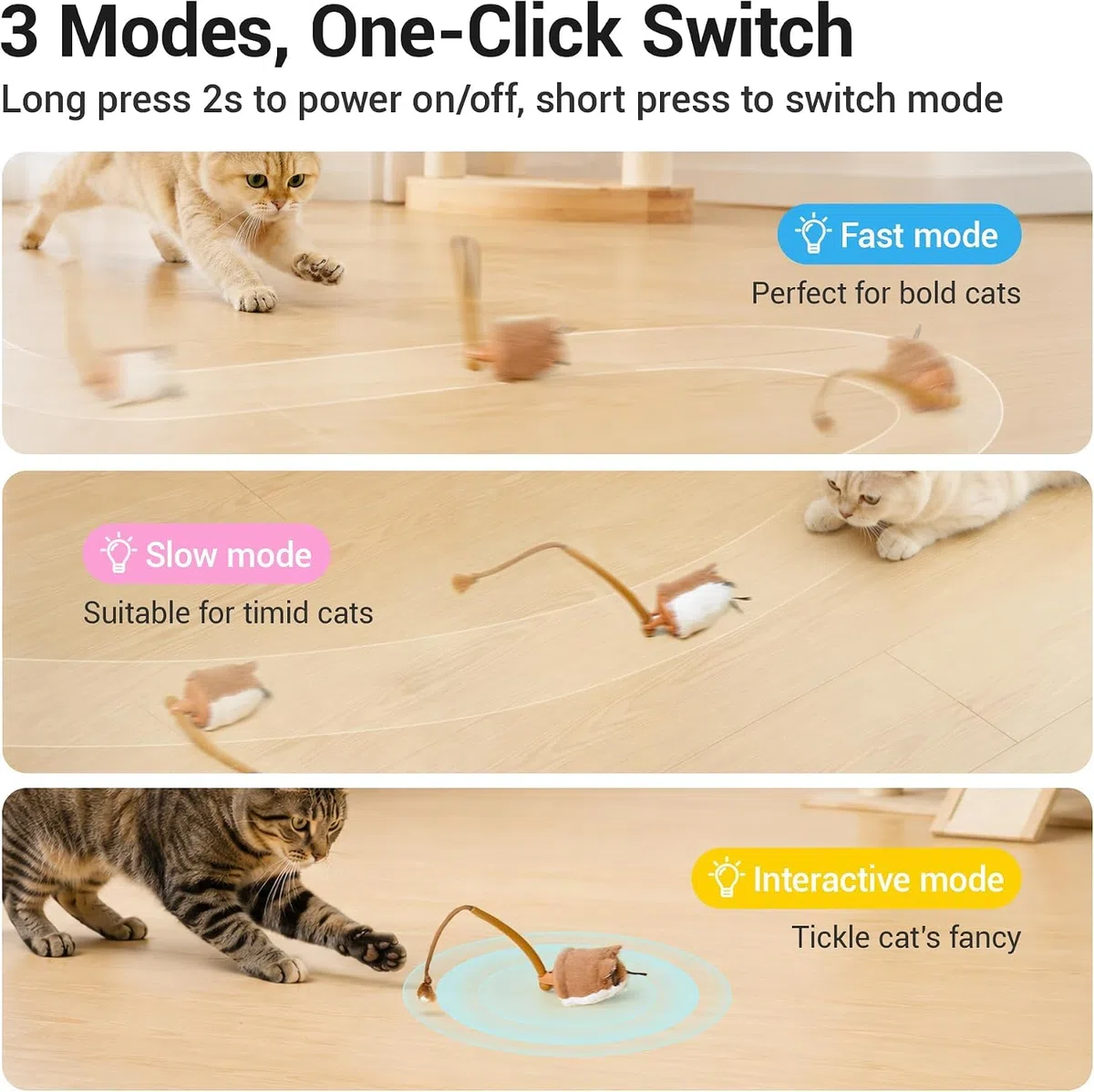 Potaroma Ratón eléctrico - Juguete para gatos
