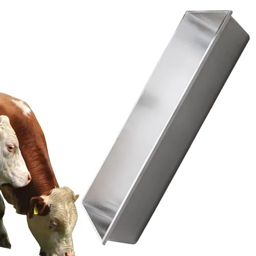 Comedero de acero inoxidable para ganado, gran capacidad para cerdos, alpacas, terneros, caballos, animales esenciales
