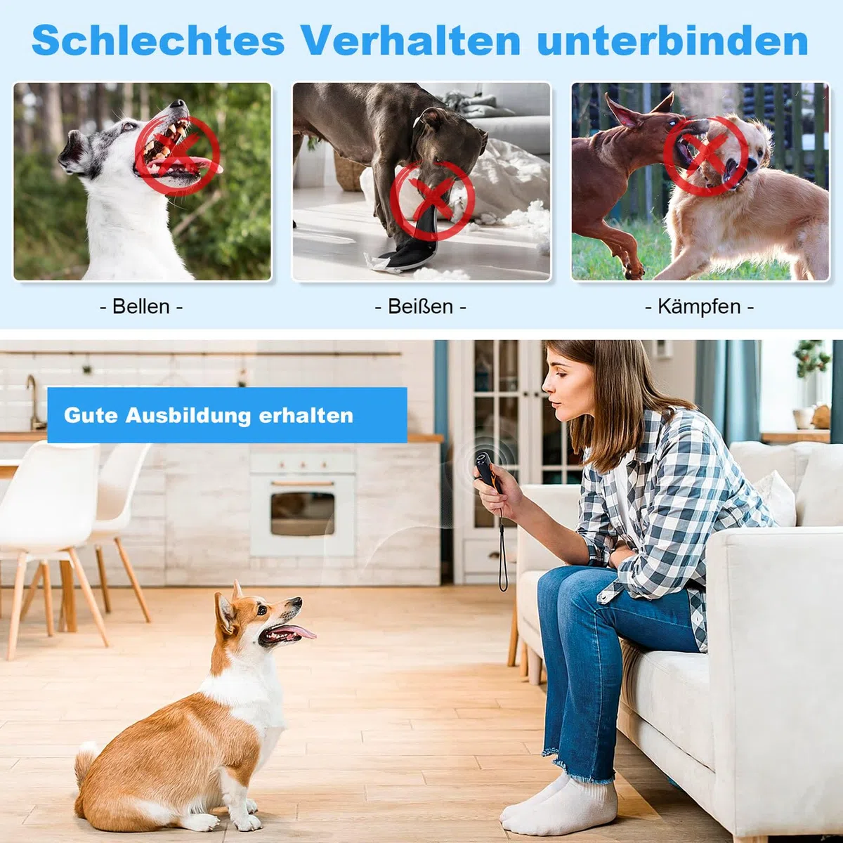 Dispositivo antiladridos para Perros, Dispositivo disuasorio ultrasónico antiladridos para Perros, 26072201 from de Black | Entrenamiento humano para perros sin choque,Dos modos ultrasónicos,Hasta 15 m de alcance,USB-C recargable,Compacto y portátil