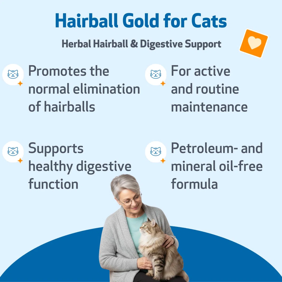 Pet Wellbeing Hairball Gold for Cats - Hairball & Digestive Support, 4 oz Item Highlight